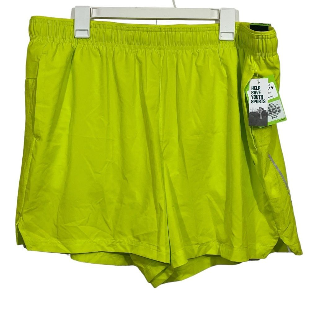 NWT DSG Neon Yellow Lined Athletic Running Shorts